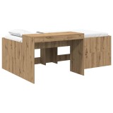 vidaXL Cadru de Pat cu Birou 2 pcs Stejar artizanal 90 x 190 cm 3422682