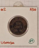 Uganda 10 cents 1966, KM#2,