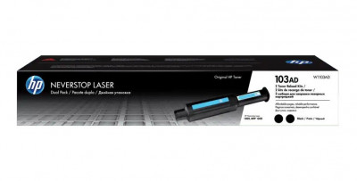 Dual-Pack Original HP Black, nr.103AD, pentru NeverStop LaserJet 1000|1200, 5K, foto