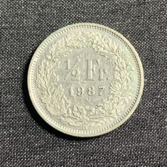 Moneda 1/2 franci 1987 Elvetia