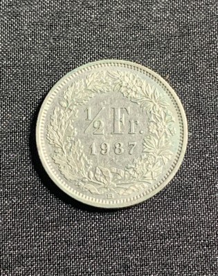 Moneda 1/2 franci 1987 Elvetia foto