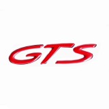Emblema GTS spate portbagaj Porsche, rosu