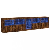 Cumpara ieftin Dulap cu lumini LED, stejar fumuriu, 283x37x67 cm