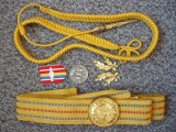 ROMANIA - LOT ACCESORII OFITER RSR : CENTURA CEREMONIE , EGHILET, PETLITE, MEDALIE, IM 1.210