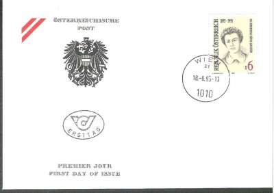 Austria &amp;Ouml;sterreich 1995 Kathe Leichter FDC K.210 foto