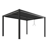 LUXE pergola 4x4m antracit LED vil&aacute;g&iacute;t&aacute;ssal