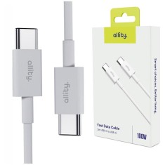 Cablu de date si incarcare Allity AUC-03 USB-C to USB-C 2m 100W Alb