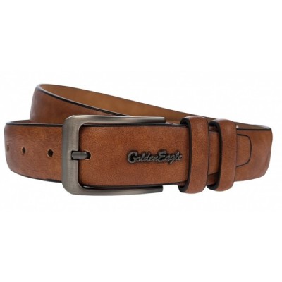 Curea barbati, eleganta pentru costum, latime 3.5cm, maro coniac, piele eco - CK95CON foto