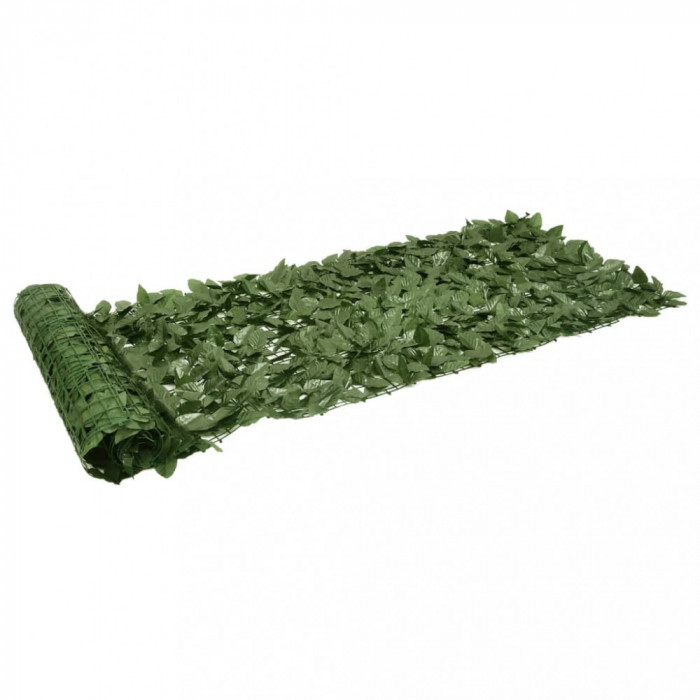 Paravan de balcon cu frunze verde &icirc;nchis, 200x75 cm GartenMobel Dekor