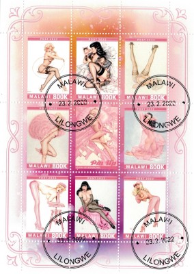 MALAWI 2022 - Arta grafica, modele pin-up (7) /serie completa foto