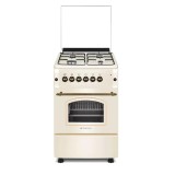 Aragaz rustic Studio Casa Verona Retro, 4 arzatoare gaz, cuptor pe gaz, aprindere electrica, 50/55 cm, grill, crem