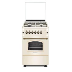 Aragaz rustic Studio Casa Verona Retro, 4 arzatoare gaz, cuptor pe gaz, aprindere electrica, 50/55 cm, grill, crem