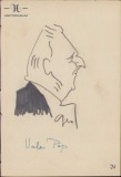 HST 178S Caricatura Valer Pop anii 1930 Geo Dumitrescu semnata