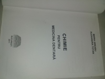 chimie pentru medicina dentara maria greabu alexandra tofan 2011,T.GRAT foto
