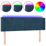 Cumpara ieftin Tablie de pat cu LED, albastru inchis, 147x16x78/88 cm, catifea