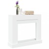 Mască șemineu decorativă vidaXL, albă, 100x30x87.5cm, lemn prelucrat, raft superior, compatibilă flacără LED