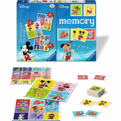 Puzzle + Joc Memory Personaje Disney, 25/36/49 Piese foto