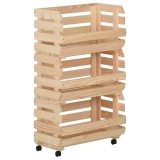 Cumpara ieftin Carucior pentru legume, 37x30x80 cm, lemn de pin