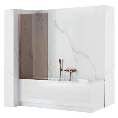 Paravan de baie Rea Elegant Brush Copper 80 foto