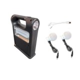 Соларен къмпинг комплект CCLamp CL-12, с фенерче, 2 крушки, 30W, функция за зареждане на телефона