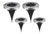 Set 4 lămpi solare, pentru grădină, 8 LED-uri, cu suport, negru, Oem