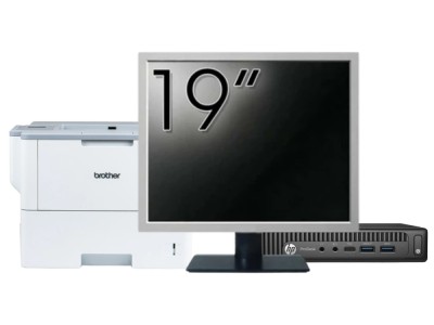 Pachet Calculator Second Hand HP Prodesk 600 G2 Mini PC, Intel Core i5-6500T 2.50GHz, 8GB DDR4, 256GB SSD + Monitor 19&amp;amp;quot; &amp;amp; Imprimanta Brother HL-L foto