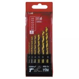 Set de burghie pentru metal hss+cobalt+tin, 6buc, 135&deg;