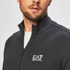 EA7 Emporio Armani Bluză bărbați, culoarea gri, material neted