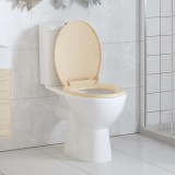 Capac WC vidaXL Bej Oval, &Icirc;nchidere Silențioasă, Polipropilenă Durabilă, 42.5x35 cm, Universal