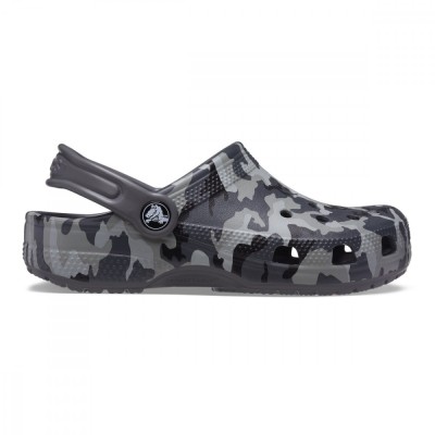 Saboti Crocs Toddler Classic Camo Clog Negru - Black/Grey foto