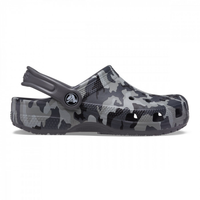 Saboti Crocs Toddler Classic Camo Clog Negru - Black/Grey