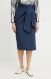 Weekend Max Mara fustă culoarea bleumarin, midi, drept, 2515101042600