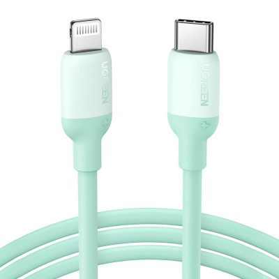 Cablu De &amp;icirc;ncărcare Rapidă Ugreen USB Tip C - Lightning (certificat MFI) Putere De Livrare 20W 1m Verde (US387 20308) 6957303823086 foto