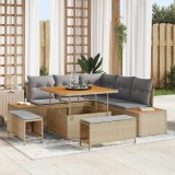 Cumpara ieftin Set de canapele pentru grădină cu pernă 8 pcs Bej Rattan poli