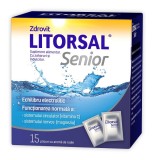 Litorsal Senior Rodie - Hidratare si Echilibru Electrolytic pt Seniori, 15 Plicuri, Zdrovit - Supliment cu Extract de Rodie