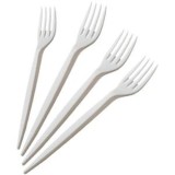 Cumpara ieftin Furculite din Plastic de Unica Folosinta, Albe, 100buc set