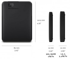 Hdd extern wd 4tb elements portable 2.5 usb 3.0 negru foto