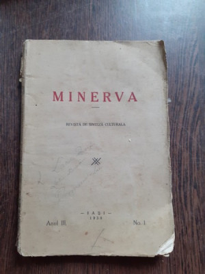 MINERVA, REVISTA DE SINTEZA CULTURALA, NR.1/1930 foto