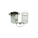 Oala din inox cu cos pentru gatit la abur, pentru sparanghel, legume, paste, 16 cm, 4.2 litri, Kinghoff