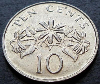 Moneda 10 CENTI - SINGAPORE, anul 1991 * cod 2665 foto