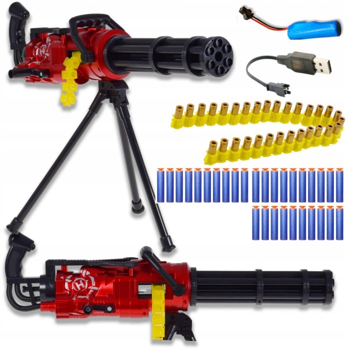 Lansator automat de săgeți din spumă cu &icirc;ncărcător cu centură și set de baterii Li-ion