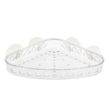 Raft Baie Acrilic, Suport Colț, Transparent, Ventuze Fixare, Dimensiuni 22.6x17x2.9cm, Oem