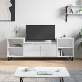 vidaXL Comodă TV, alb extralucios, 160x35x55 cm, lemn prelucrat