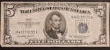 America 5 Dolari 1953 seria D43139155A Silver