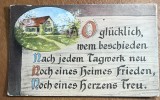 CPISTR7 Ilustrata Veche Germana Poezie Casa Pace Traditii Stil Gotic / Vintage German Postcard Poem Home Peace Gothic Script Landscape