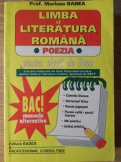 LIMBA SI LITERATURA ROMANA PENTRU ELEVII DE LICEU POEZIA - CLASA A XI-A-MARIANA BADEA-271864