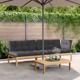 vidaXL Set canapele grădină cu perne din paleți, 3 piese, lemn acacia 3209319