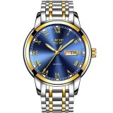 Cumpara ieftin Ceas barbatesc de mana Lige Top Brand Elegant Luxury Casual Fashion Quartz Argintiu/Albastru