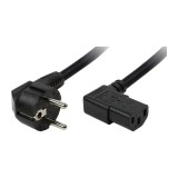 Cablu alimentare, Schuko-C13, black, 2,00m, conector 90 grade, LogiLink &quot;CP103&quot; (timbru verde 0.8 lei)
