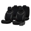 Set huse scaune din piele si textil compatibile Dacia Sandero Stepway (2020-2025) Negru+Albastru, Umbrella